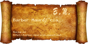 Barber Maurícia névjegykártya